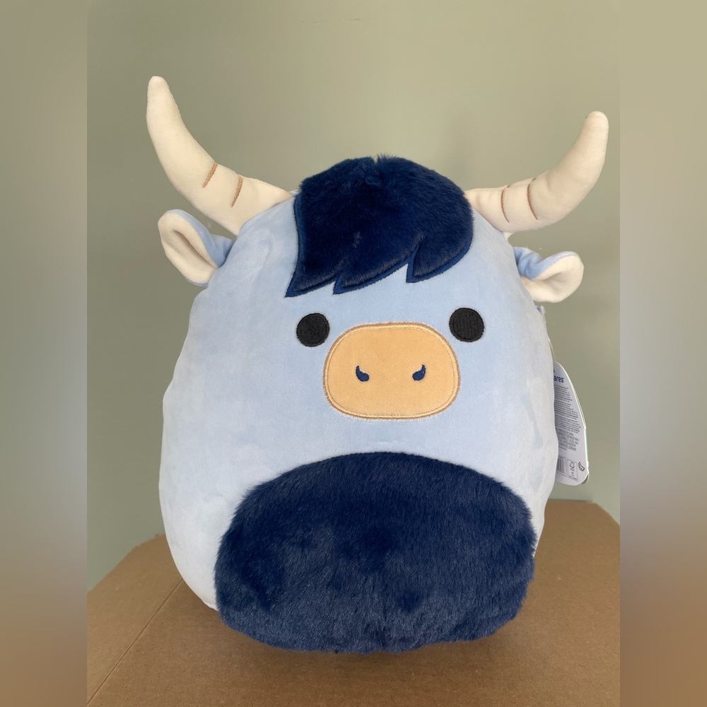 NEW Squishmallows 11 Inch Toro The Highland Cow Soft Plush Fuzzy Blue Charming
